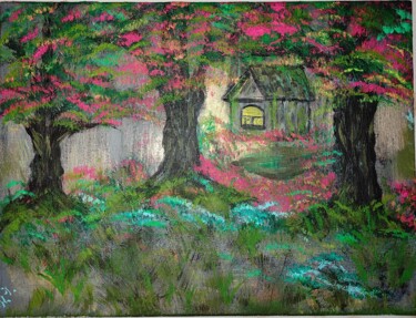 제목이 "Призрак дома"인 미술작품 Наталья Иванова로, 원작, 아크릴 나무 들것 프레임에 장착됨
