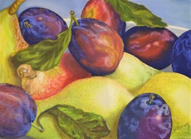 Dibujo titulada "Die bunte Früchte" por Natalia Jelusic, Obra de arte original, Pastel
