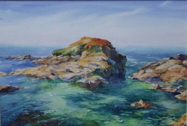 Pintura titulada "Atlantic coast. Mon…" por Natalia Kakhtiurina, Obra de arte original, Acuarela