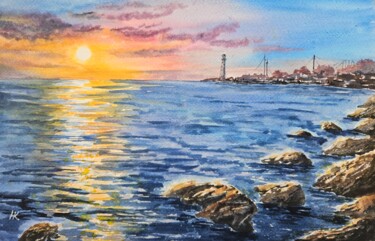 Malerei mit dem Titel "Chersonesos Lightho…" von Natalia Kuznetsova, Original-Kunstwerk, Aquarell