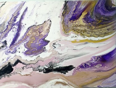 Painting titled "purple splash" by Natalia Pechenkina, Original Artwork, Acrylic