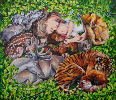 Malerei mit dem Titel "Сradle" von Natalia Rezanova, Original-Kunstwerk, Acryl