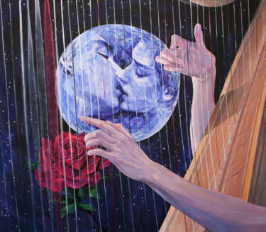 Painting titled "Strings of the soul" by Natalia Rezanova, Original Artwork, Acrylic