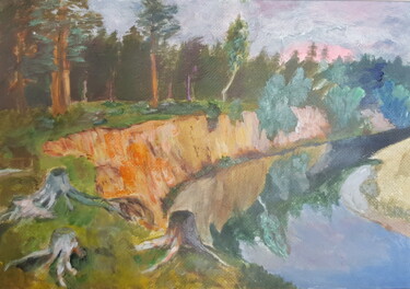 绘画 标题为“The Forest River Ba…” 由Nataliа Sharoni, 原创艺术品, 丙烯 安装在纸板上