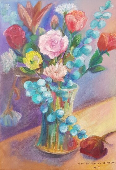 Painting titled "Let Summer Never End" by Natalia Sharoni, Original Artwork, Pastel Mounted on Wood Stretcher frame