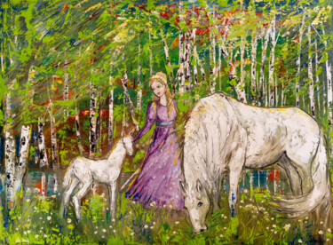 Peinture intitulée "Forest Idyll" par Natalia Shchipakina, Œuvre d'art originale, Huile Monté sur Châssis en bois