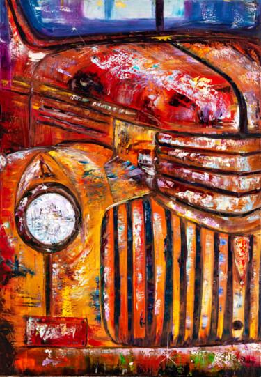 Painting titled "Rusty Old Truck" by Natalia Shchipakina, Original Artwork, Oil