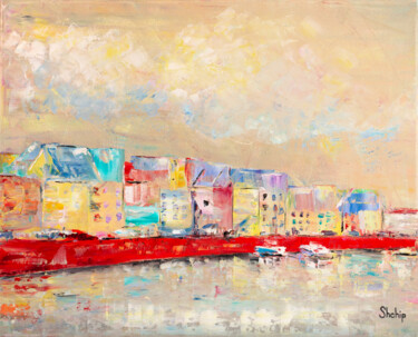 Painting titled "Dublin" by Natalia Shchipakina, Original Artwork, Oil Mounted on Wood Stretcher frame