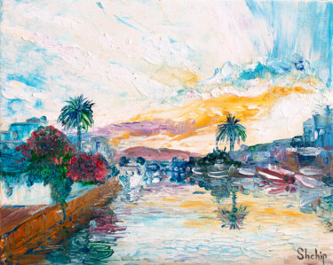 Painting titled "Canals of Empuriabr…" by Natalia Shchipakina, Original Artwork, Oil