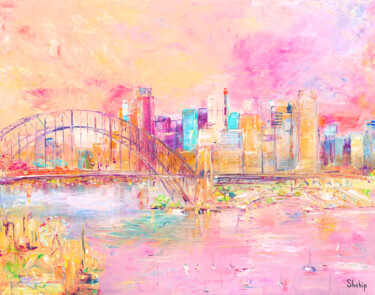 Ζωγραφική με τίτλο "Sydney" από Natalia Shchipakina, Αυθεντικά έργα τέχνης, Λάδι Τοποθετήθηκε στο Ξύλινο φορείο σκελετό