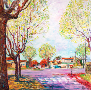 Peinture intitulée "Serene Empuriabrava" par Natalia Shchipakina, Œuvre d'art originale, Huile Monté sur Châssis en bois