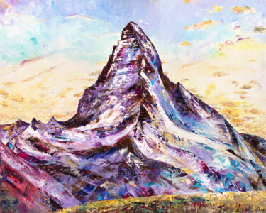 Peinture intitulée "Mount Matterhorn In…" par Natalia Shchipakina, Œuvre d'art originale, Huile