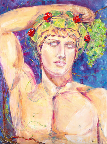 绘画 标题为“Reverie of Dionysus” 由Natalia Shchipakina, 原创艺术品, 油 安装在木质担架架上
