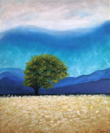 Painting titled ""Open field #2" - M…" by Natalia Toderica, Original Artwork, Acrylic