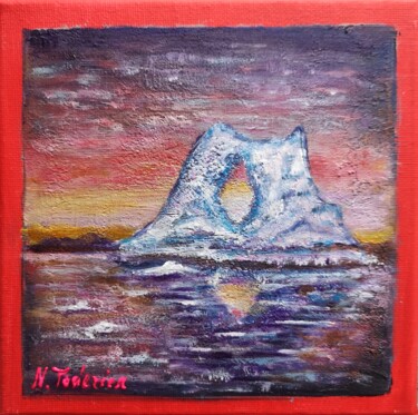 Painting titled ""Iceberg #4" - mini…" by Natalia Toderica, Original Artwork, Acrylic