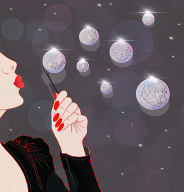 数字艺术 标题为“Disco balls” 由Natalia Tremasova, 原创艺术品, 数字油画
