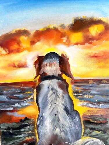 Peinture intitulée "Sea Sunset Painting…" par Natalia Yangalycheva, Œuvre d'art originale, Huile