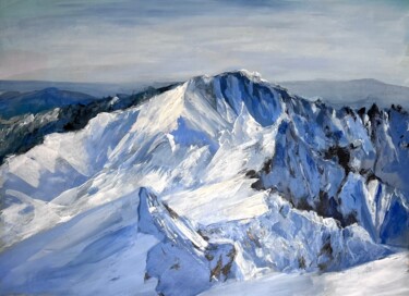 Pittura intitolato "Mountain painting R…" da Natalia Yangalycheva, Opera d'arte originale, Acrilico