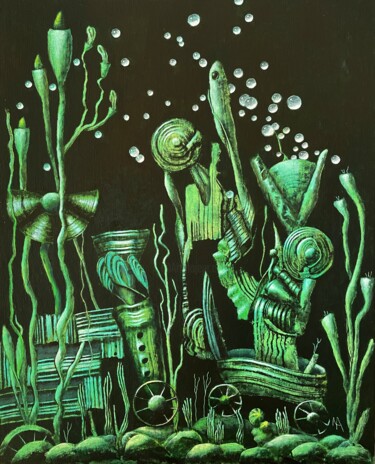 Peinture intitulée "Midnight machine" par Natalie Aleksejeva (NatalieVerve), Œuvre d'art originale, Acrylique