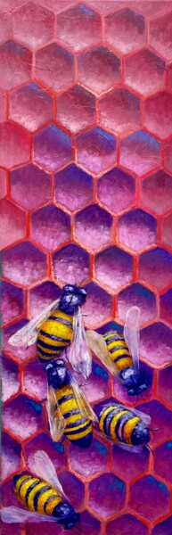Pintura intitulada "Honeycomb" por Natalie Aleksejeva (NatalieVerve), Obras de arte originais, Óleo
