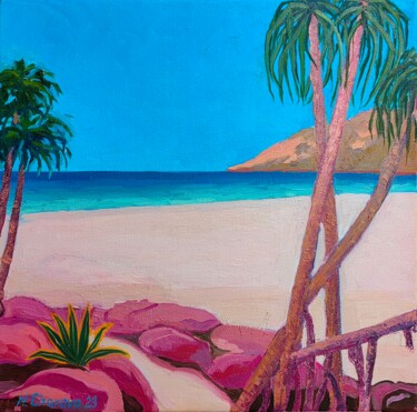 Pittura intitolato "Nai Harn Beach. Phu…" da Natalie Bocharova (Charova), Opera d'arte originale, Olio Montato su Telaio per…