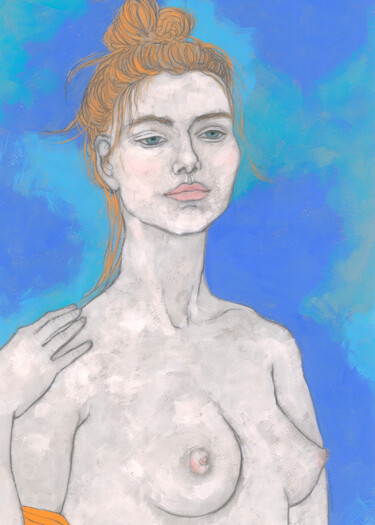 「Juno」というタイトルの描画 Natalie Levkovskaによって, オリジナルのアートワーク, グワッシュ水彩画