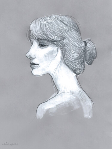 「You are beautiful」というタイトルの描画 Natalie Levkovskaによって, オリジナルのアートワーク, グワッシュ水彩画