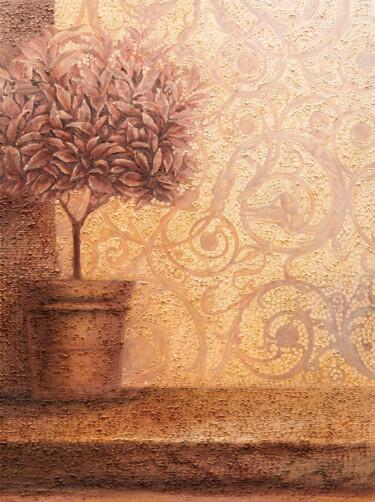 Malerei mit dem Titel "Laurel tree in a pot" von Natalie Levkovska, Original-Kunstwerk, Öl