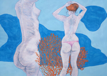 Zeichnungen mit dem Titel "Take me to the Summ…" von Natalie Levkovska, Original-Kunstwerk, Gouache