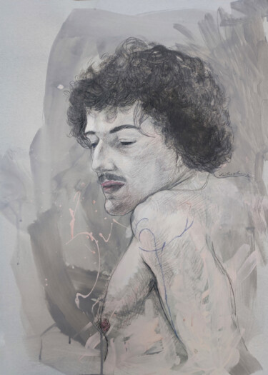 Dessin intitulée "Portraiture of Yoku…" par Natalie Levkovska, Œuvre d'art originale, Gouache