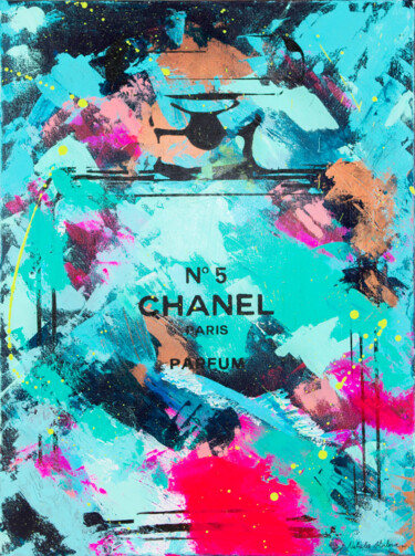 Malarstwo zatytułowany „Chanel The Obsessio…” autorstwa Natalie Otalora, Oryginalna praca, Akryl Zamontowany na Drewniana ra…