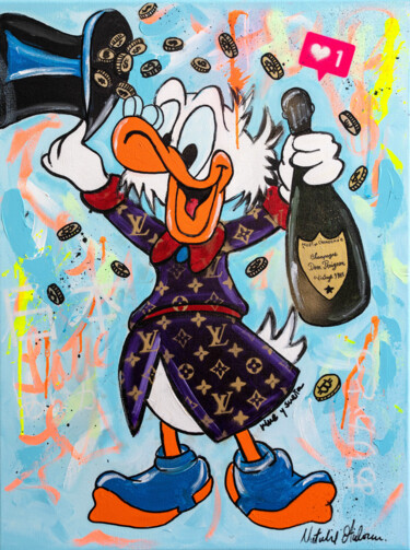 「Scrooge McDuck's To…」というタイトルの絵画 Natalie Otaloraによって, オリジナルのアートワーク, アクリル ウッドストレッチャーフレームにマウント