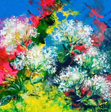 Ζωγραφική με τίτλο ",, Flowers in the g…" από Natalie Rybka, Αυθεντικά έργα τέχνης, Λάδι Τοποθετήθηκε στο Ξύλινο φορείο σκελ…