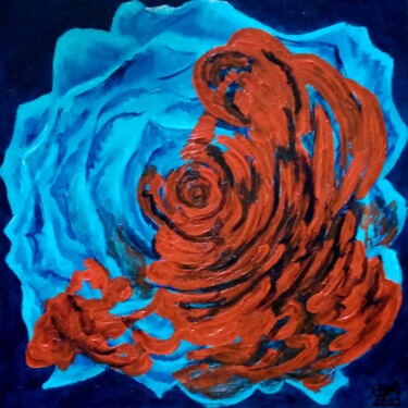 Painting titled ",, Rose,," by Natalie Rybka, Original Artwork, Acrylic Mounted on Wood Stretcher frame