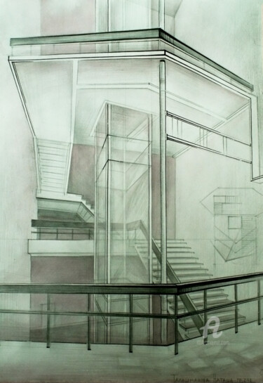 Dessin intitulée "Interior transforma…" par Nataliia Belozerova, Œuvre d'art originale, Crayon