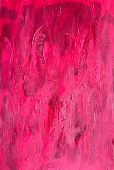 Painting titled "Intense pink" by Nataliia Lepikhina, Original Artwork, Acrylic