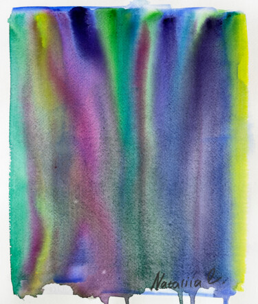 Painting titled "Aurora Borealis.  L…" by Nataliia Lepikhina, Original Artwork, Watercolor