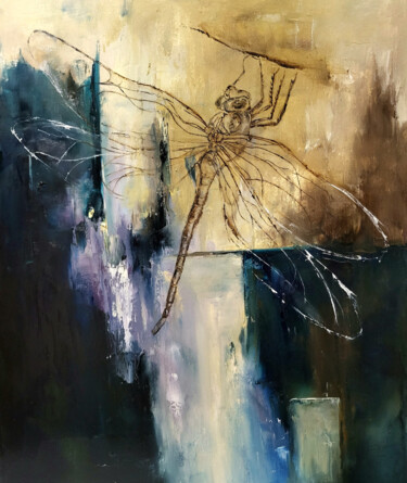 Painting titled "dragonfly fairy" by Nataliia Priputnikova, Original Artwork, Oil