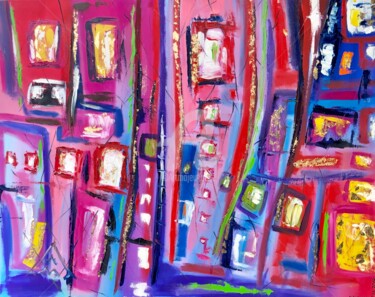 Pintura titulada "Rendezvous - violet…" por Nataliia Krykun, Obra de arte original, Oleo Montado en Bastidor de camilla de m…
