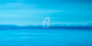 Painting titled "Light blue sea- Tur…" by Nataliia Krykun, Original Artwork, Acrylic Mounted on Wood Stretcher frame