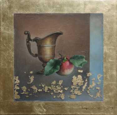 Schilderij getiteld ""Still Life with Ap…" door Nataliya Bagatskaya, Origineel Kunstwerk, Olie