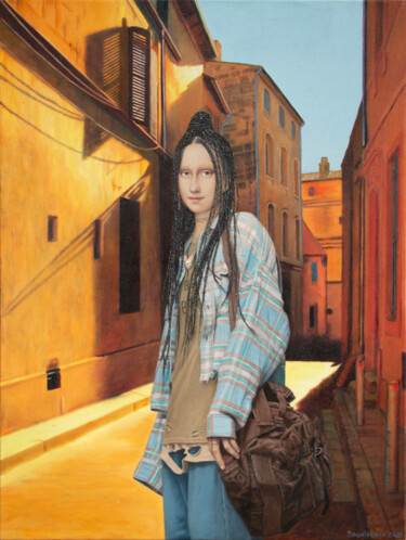 Malarstwo zatytułowany „By the Streets of t…” autorstwa Nataliya Bagatskaya, Oryginalna praca, Akryl