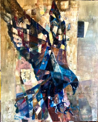 Картина под названием "Крылья 3" - Begisheva, Подлинное произведение искусства, Масло