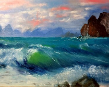 Painting titled "the sea, the sea is…" by Natalja Surikova, Original Artwork, Oil
