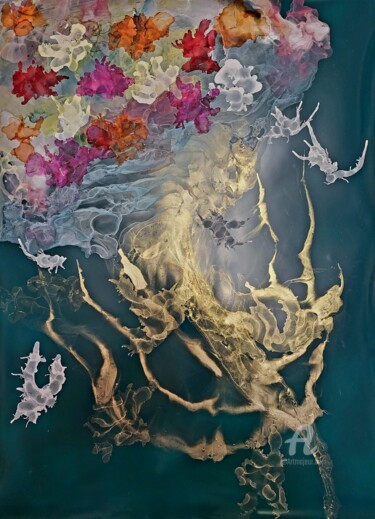 Peinture intitulée "Fabulous tree" par Natalja Surikova, Œuvre d'art originale, Pigments
