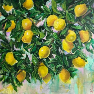 제목이 "Citrus Tree"인 미술작품 Natalja Dibanina로, 원작, 아크릴 나무 들것 프레임에 장착됨