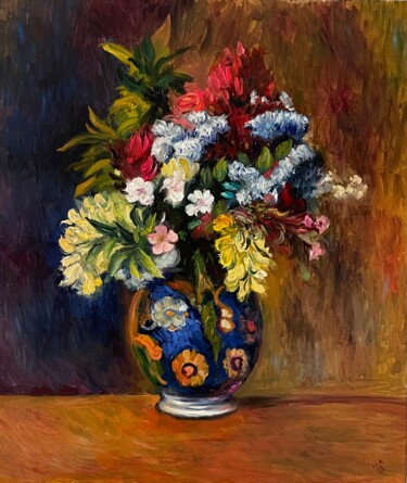 Pittura intitolato "Цветы в вазе" da Nataliia Osadchuk, Opera d'arte originale, Olio