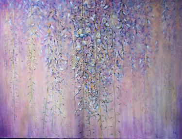 Painting titled "wisteria" by Nataliia Kartseva (Nk), Original Artwork, Oil