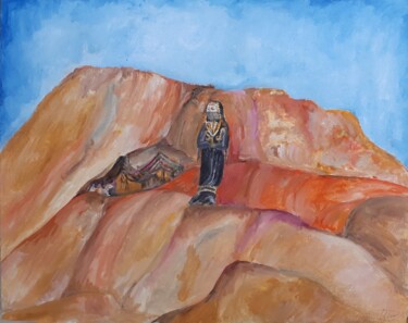 Malarstwo zatytułowany „girl in the desert” autorstwa Nataly Shi, Oryginalna praca, Olej
