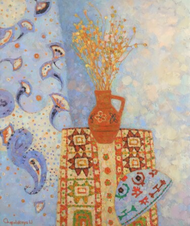 Картина под названием "Peganum harmala" - Natalya Chepulskaya, Подлинное произведение искусства, Масло Установлен на Деревян…